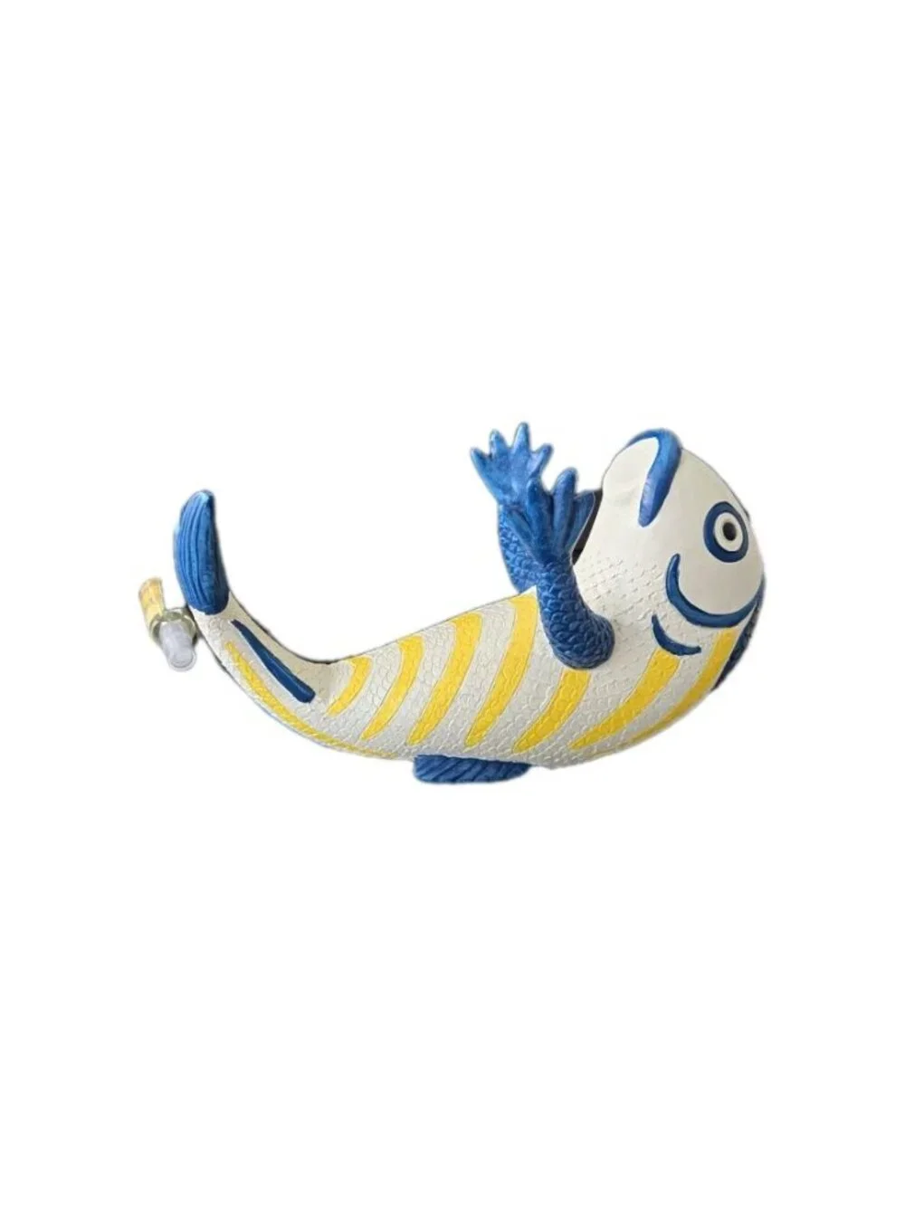 New Blue Yellow Funny Tropical Fish Wine Bottle Holder Coastal Beach House Bar